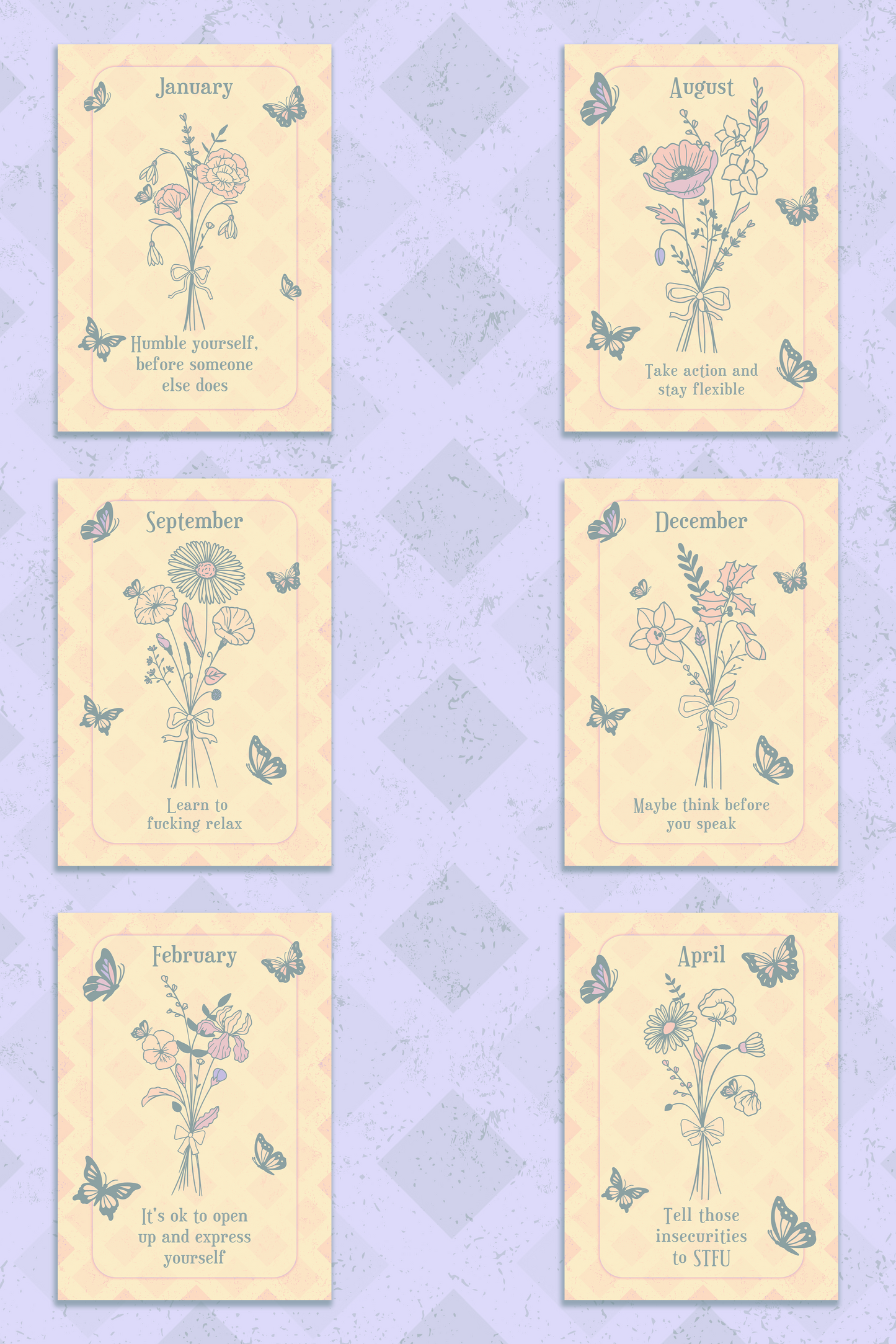 Birth Month Flower Prints - Custom Sweary Affirmations