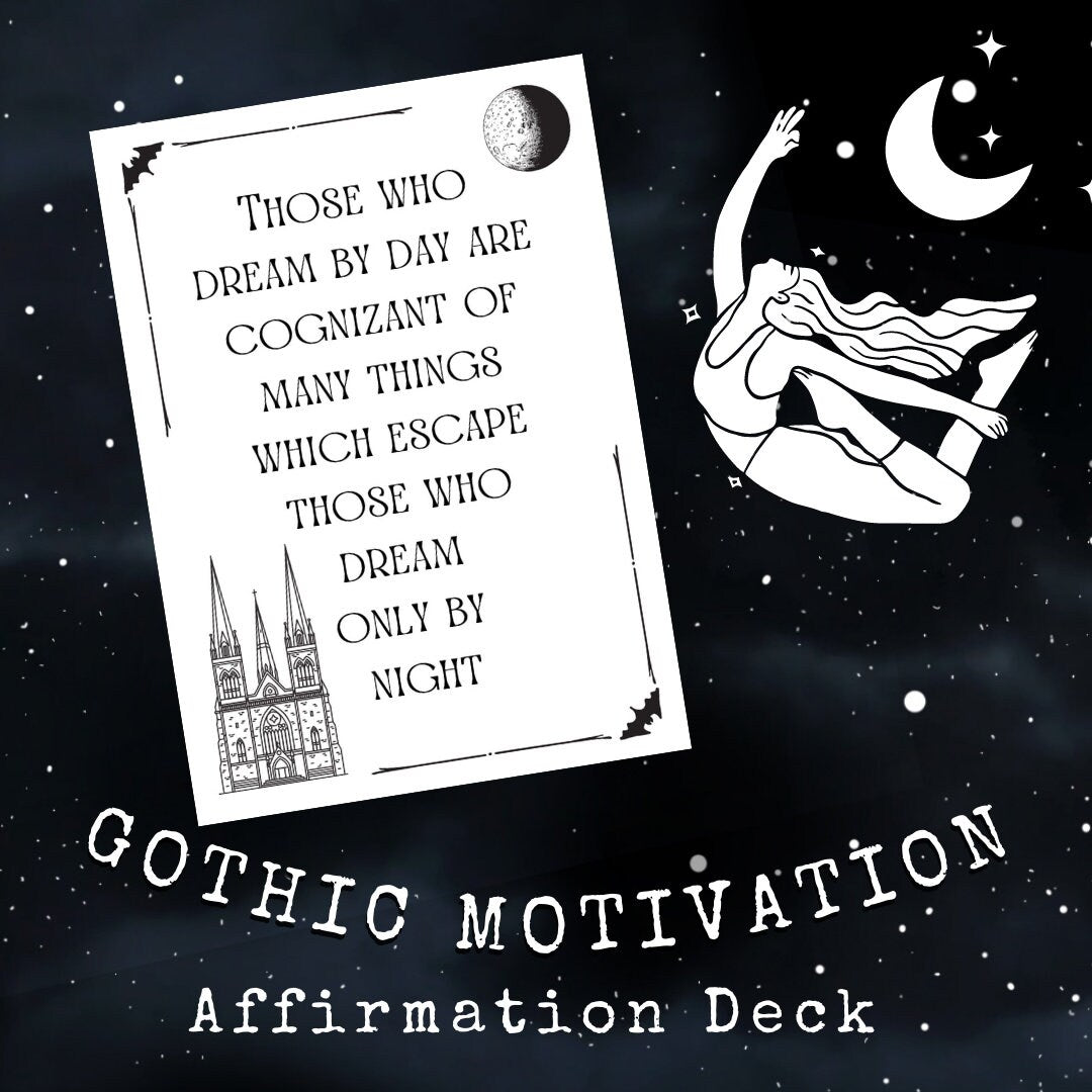 The Sweary Affirmation Shop - DIGITAL DOWNLOAD Gothic Affirmation Deck | Encouragement Cards for Old Souls