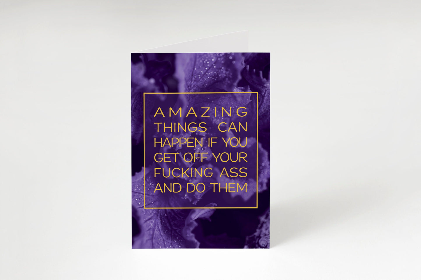The Sweary Affirmation Shop - Sweary Affirmation Notecards - Pack of 4, Blank Greeting Card Set, Flower Art Cards, Just Because Cards, Funny Quotes and Insults